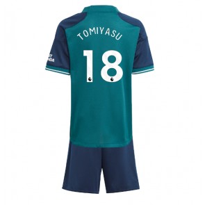 Arsenal Takehiro Tomiyasu #18 Tredje trøje Børn 2023-24 Kort ærmer (+ korte bukser)